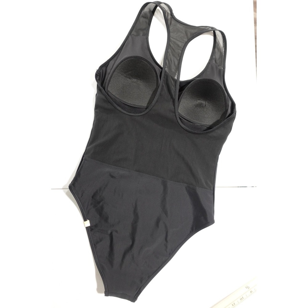 Summersalt One Piece Swimsuit Womens 8 Black Racerback Mesh Built In Bra Padded - Picture 2 of 5